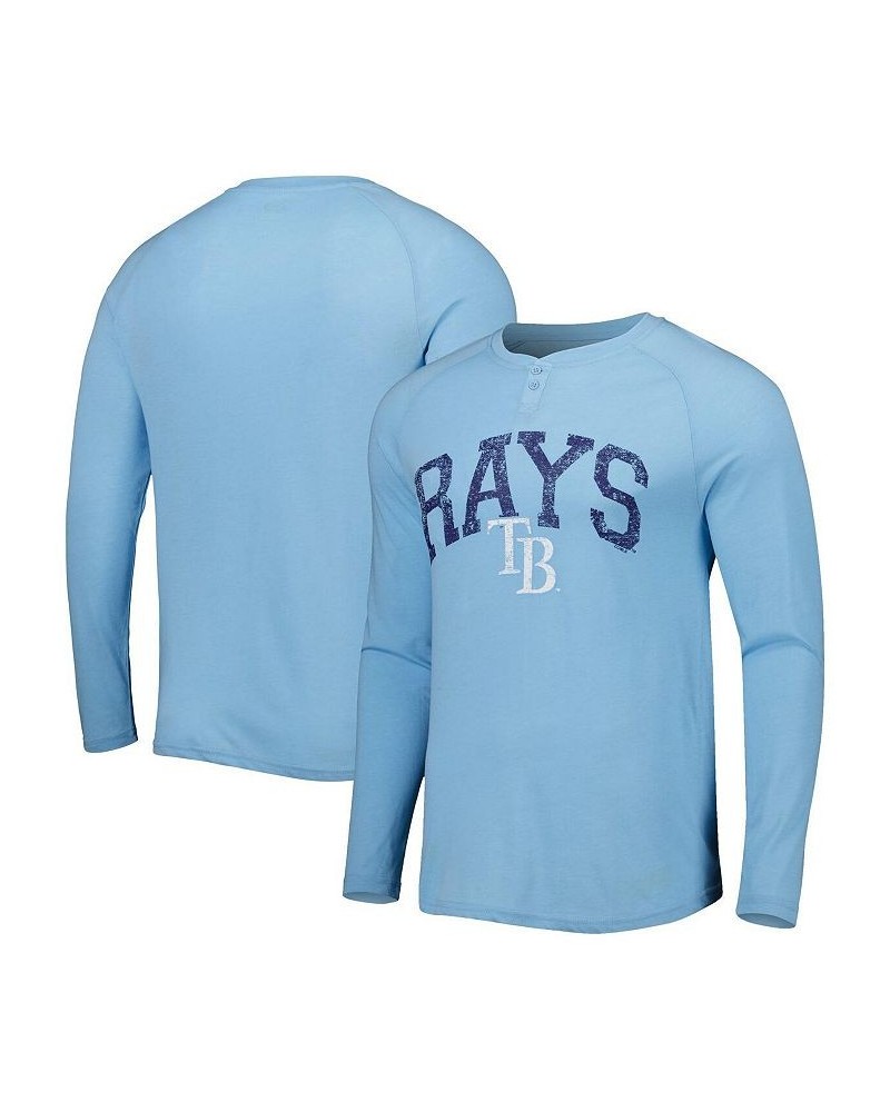 Men's Light Blue Tampa Bay Rays Inertia Raglan Long Sleeve Henley T-shirt $28.80 T-Shirts