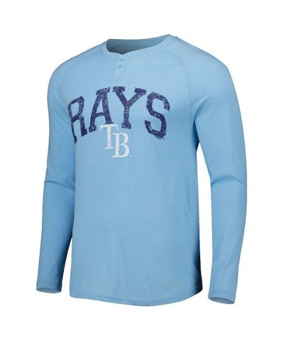 Men's Light Blue Tampa Bay Rays Inertia Raglan Long Sleeve Henley T-shirt $28.80 T-Shirts