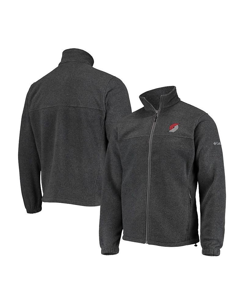 Men's Portland Trail Blazers Heathered Charcoal Flanker Full-Zip Jacket $35.04 Jackets