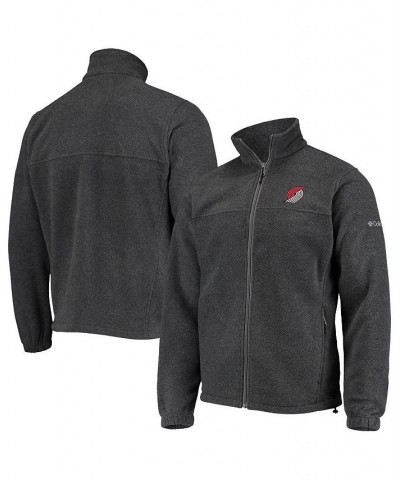 Men's Portland Trail Blazers Heathered Charcoal Flanker Full-Zip Jacket $35.04 Jackets