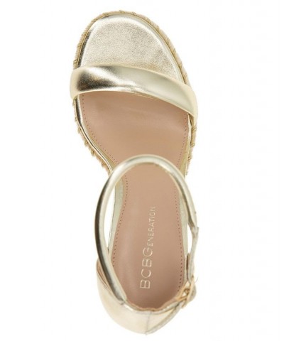 Women's Narida Wedge Sandal Gold $52.99 Shoes