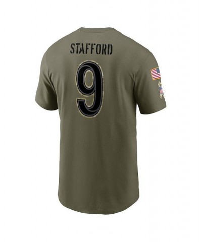 Men's Matthew Stafford Olive Los Angeles Rams 2022 Salute To Service Name and Number T-shirt $23.65 T-Shirts