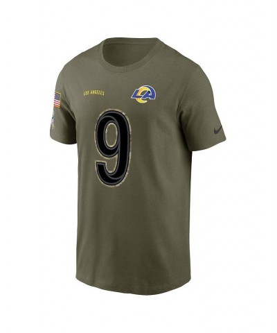 Men's Matthew Stafford Olive Los Angeles Rams 2022 Salute To Service Name and Number T-shirt $23.65 T-Shirts