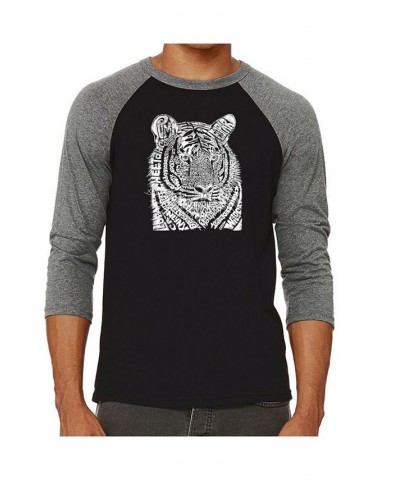 Big Cats Men's Raglan Word Art T-shirt Gray $19.80 T-Shirts