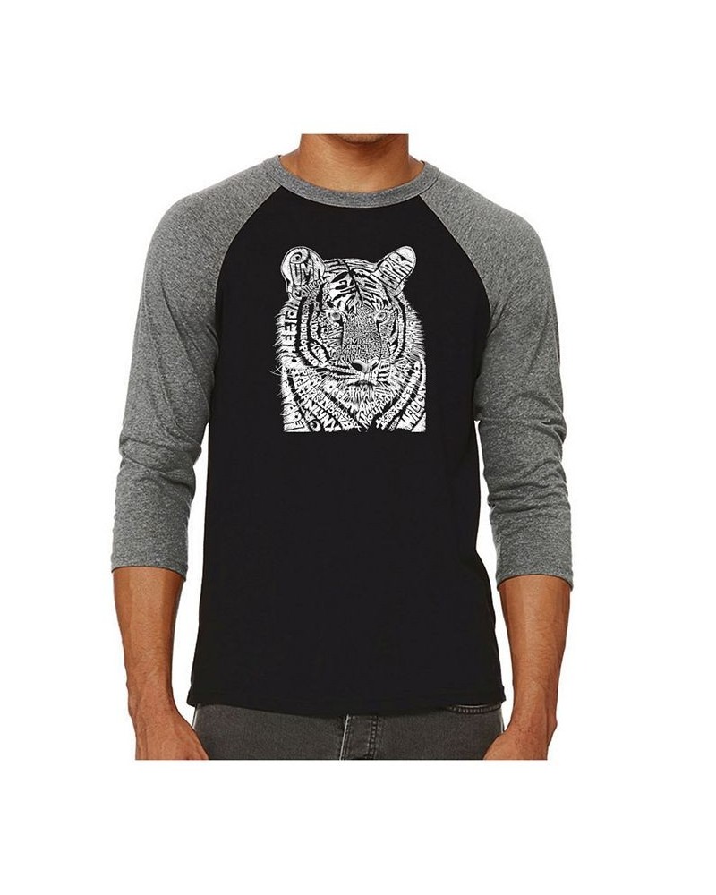 Big Cats Men's Raglan Word Art T-shirt Gray $19.80 T-Shirts