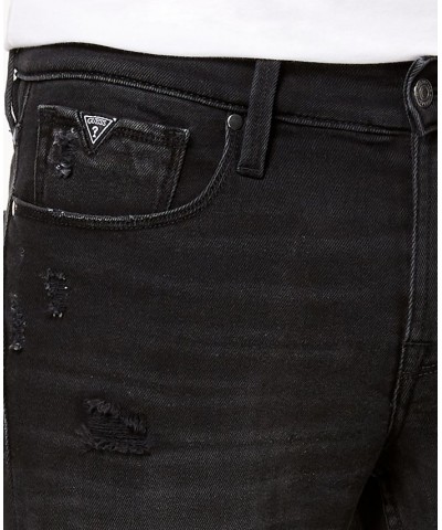 Men's Distressed Slim-Fit Tapered Jeans Black $50.74 Jeans