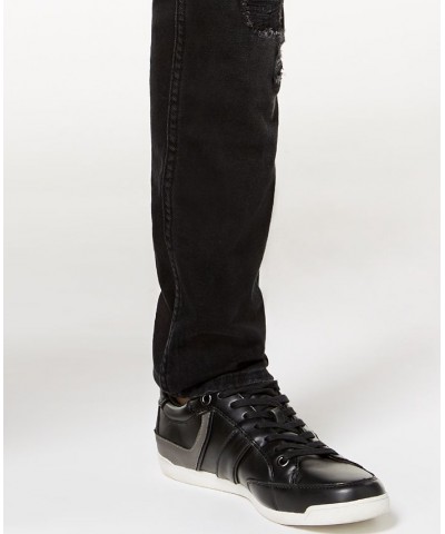 Men's Distressed Slim-Fit Tapered Jeans Black $50.74 Jeans