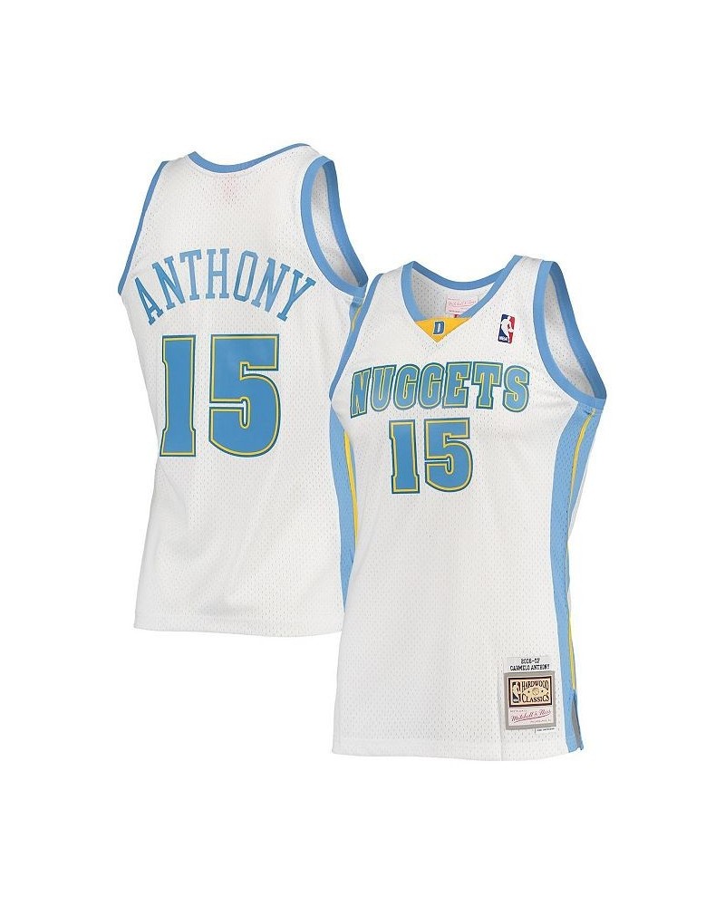 Men's Carmelo Anthony White Denver Nuggets 2006-07 Hardwood Classics Swingman Jersey $50.75 Jersey