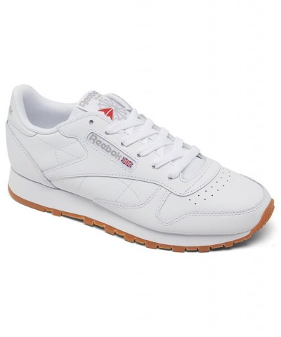 Women's Classic Leather Casual Sneakers White $45.90 Shoes