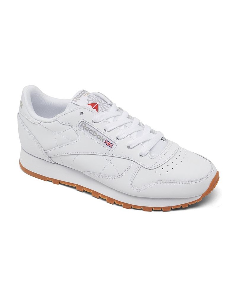 Women's Classic Leather Casual Sneakers White $45.90 Shoes