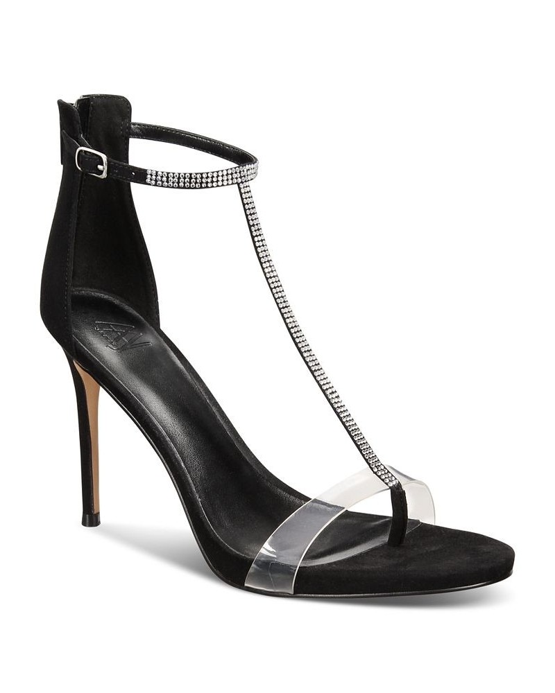 Women's Aniya Lucite High Heel Dress Sandals Black $67.20 Shoes