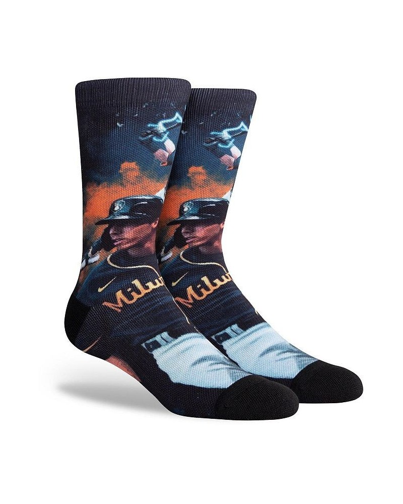 Men's Christian Yelich Milwaukee Brewers Voltage Player Crew Socks $12.74 Socks