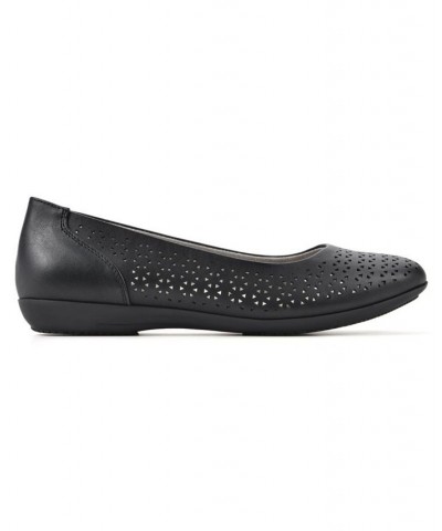 Women's Cindy Ballet Comfort Flat Black $33.81 Shoes