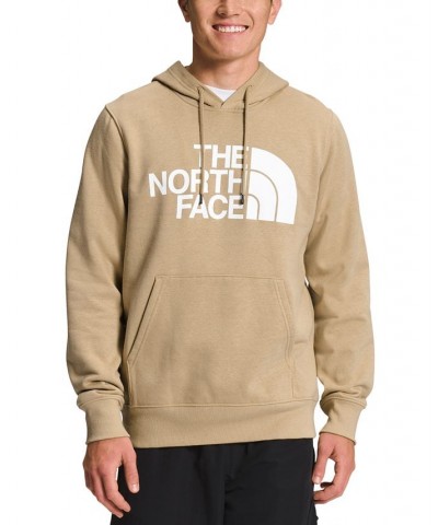 Men's Half Dome Logo Hoodie Khaki Stone/tnf White $30.36 Sweatshirt