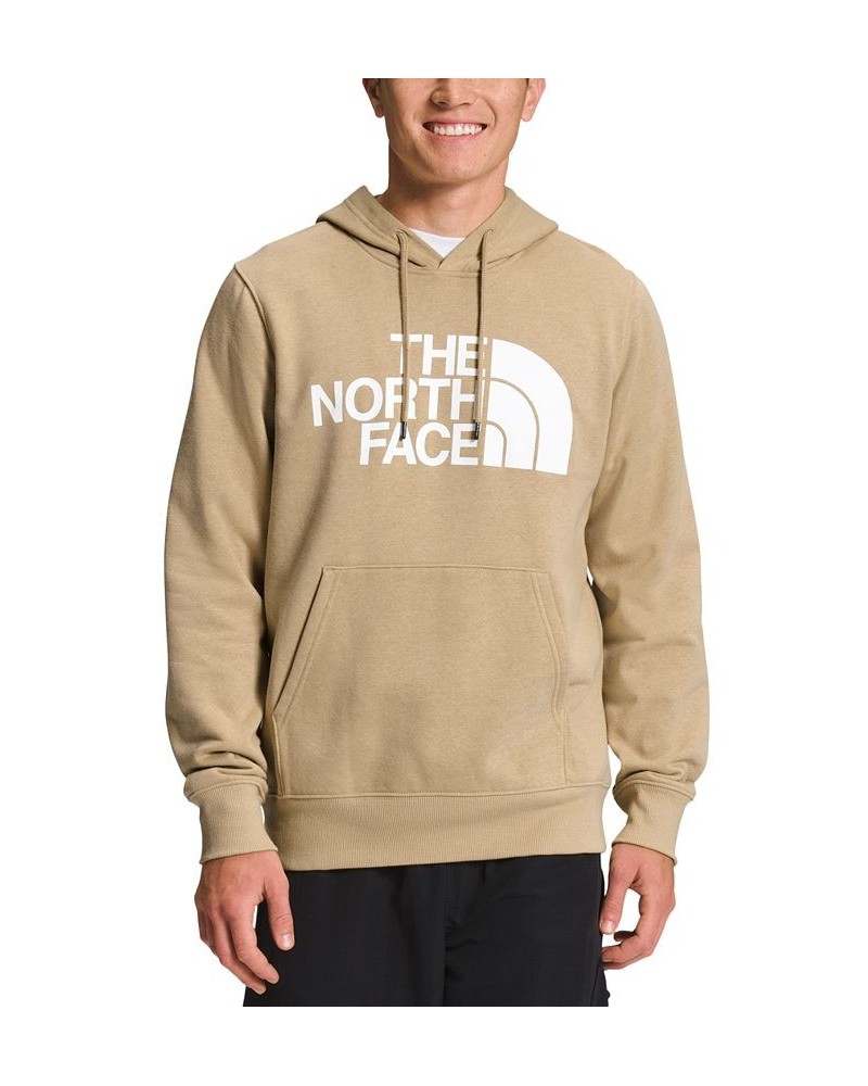 Men's Half Dome Logo Hoodie Khaki Stone/tnf White $30.36 Sweatshirt