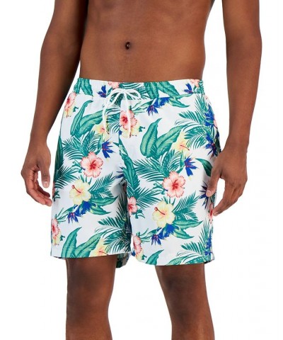 Men's Daniel Tropical Swim Trunks White $12.00 Swimsuits