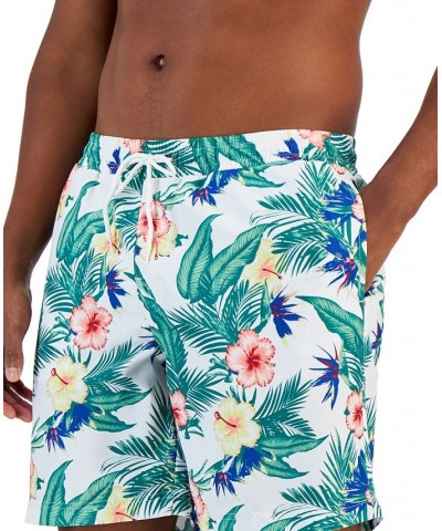 Men's Daniel Tropical Swim Trunks White $12.00 Swimsuits