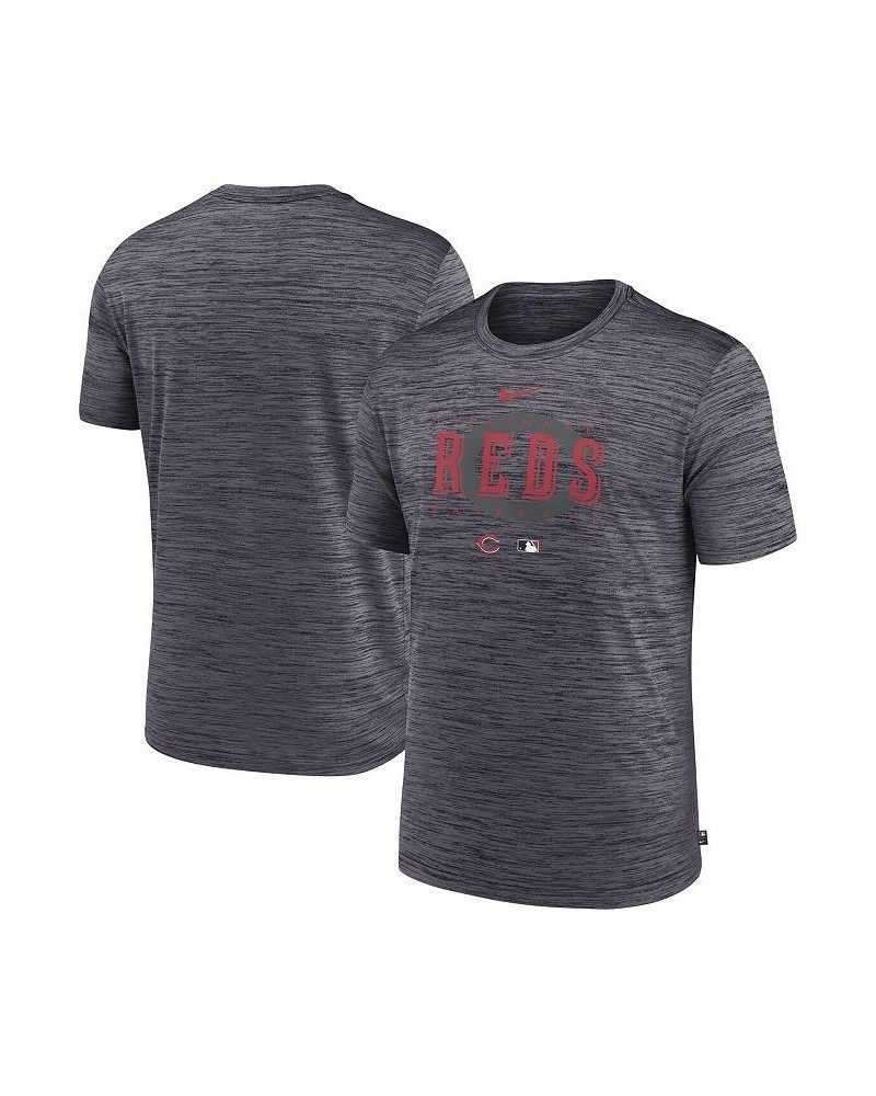 Men's Heather Charcoal Cincinnati Reds Authentic Collection Velocity Performance Practice T-shirt $22.50 T-Shirts