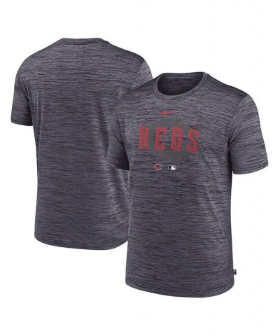 Men's Heather Charcoal Cincinnati Reds Authentic Collection Velocity Performance Practice T-shirt $22.50 T-Shirts