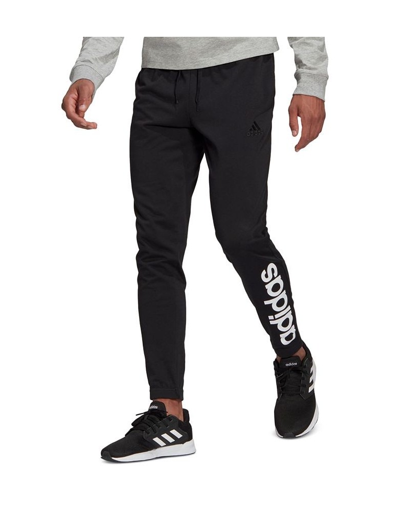 Men's Jersey Linear Logo Pants Black $22.33 Pants