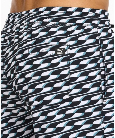 Men's 5" Geometric-Print Swim Shorts Black $23.88 Swimsuits