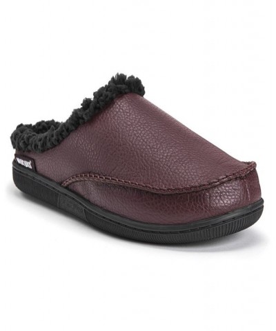 Men's Faux Leather Clog Slippers Brown $15.48 Shoes