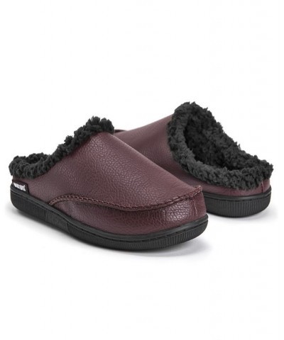 Men's Faux Leather Clog Slippers Brown $15.48 Shoes