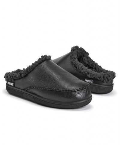 Men's Faux Leather Clog Slippers Brown $15.48 Shoes