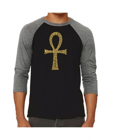 Ankh Men's Raglan Word Art T-shirt Gray $19.80 T-Shirts