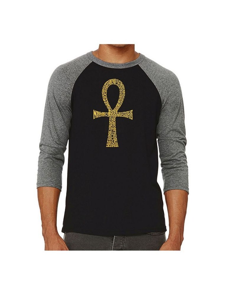 Ankh Men's Raglan Word Art T-shirt Gray $19.80 T-Shirts