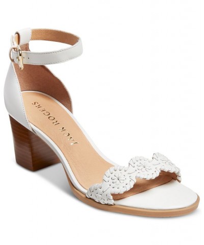 Women's Lauren Ankle-Strap Dress Sandals White $74.52 Shoes