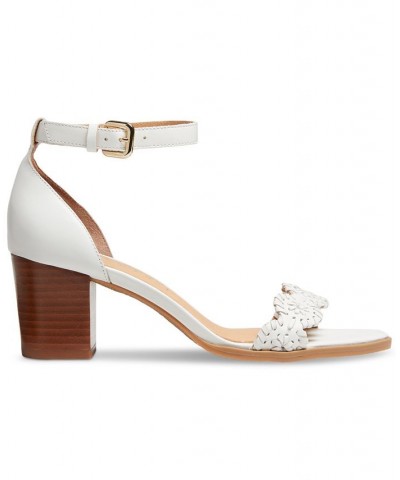 Women's Lauren Ankle-Strap Dress Sandals White $74.52 Shoes