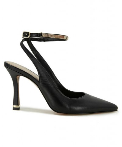 Women's Romi Chain Ankle Strap Pumps Black $65.56 Shoes