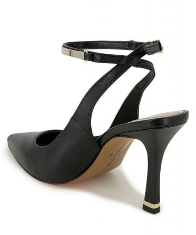 Women's Romi Chain Ankle Strap Pumps Black $65.56 Shoes