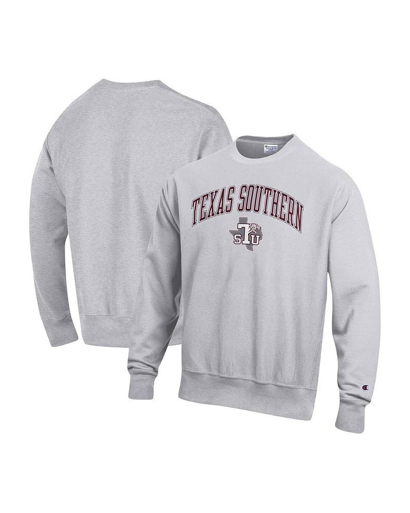 Men's Heathered Gray Texas Southern Tigers Arch Over Logo Reverse Weave Pullover Sweatshirt $36.00 Sweatshirt