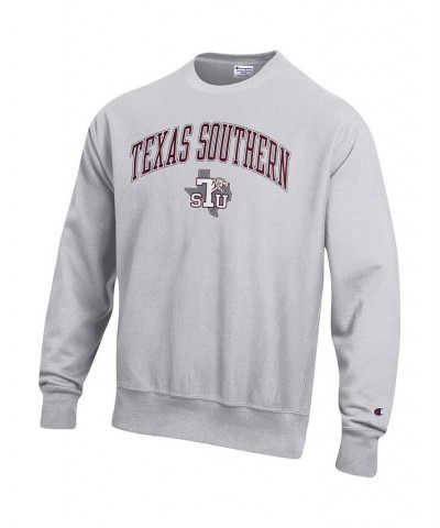 Men's Heathered Gray Texas Southern Tigers Arch Over Logo Reverse Weave Pullover Sweatshirt $36.00 Sweatshirt