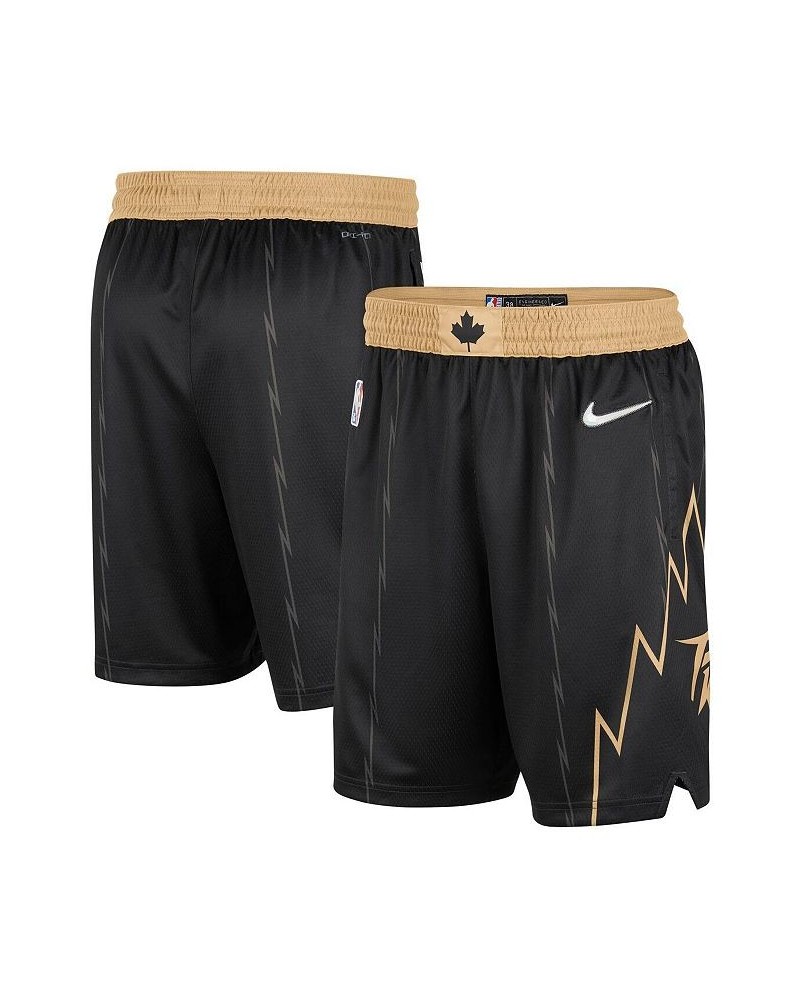 Men's Black and Gold Toronto Raptors 2021/22 City Edition Swingman Shorts $39.26 Shorts