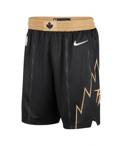 Men's Black and Gold Toronto Raptors 2021/22 City Edition Swingman Shorts $39.26 Shorts