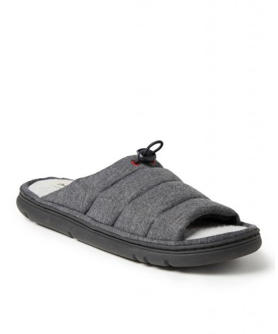 Men's Adrian Quilted Sweatshirt Slide Slippers Black $25.50 Shoes