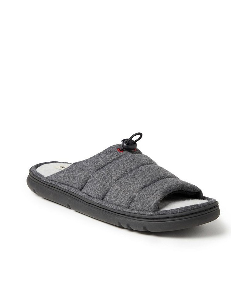 Men's Adrian Quilted Sweatshirt Slide Slippers Black $25.50 Shoes