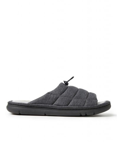 Men's Adrian Quilted Sweatshirt Slide Slippers Black $25.50 Shoes