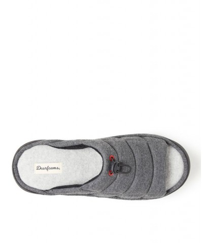 Men's Adrian Quilted Sweatshirt Slide Slippers Black $25.50 Shoes