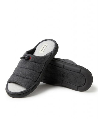 Men's Adrian Quilted Sweatshirt Slide Slippers Black $25.50 Shoes