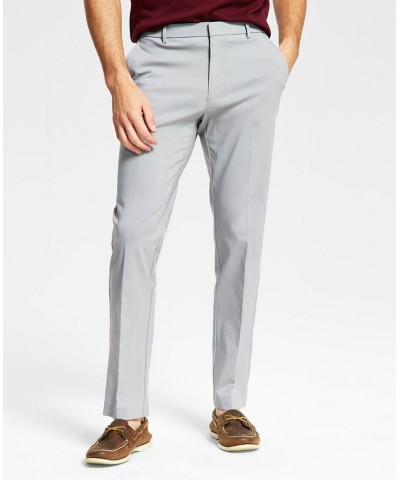 Men's Modern-Fit TH Flex Stretch Comfort Solid Performance Pants Light Grey $25.30 Pants