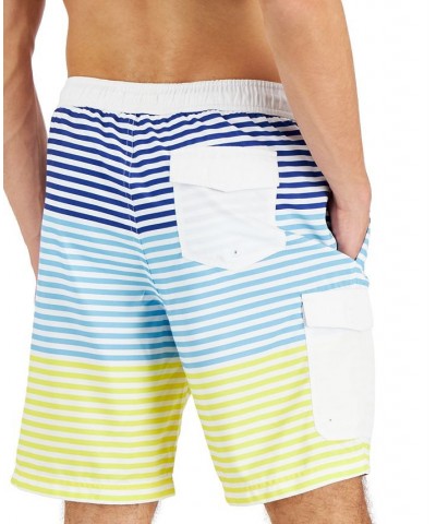 Men's Striped Swim Trunks White $11.25 Swimsuits