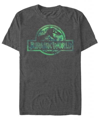 Jurassic World Men's Faded Pastel Watercolor Logo Short Sleeve T-Shirt Gray $17.15 T-Shirts