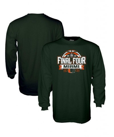 Men's Green Miami Hurricanes 2023 NCAA Men's Basketball Tournament March Madness Final Four Go Bold Long Sleeve T-shirt $27.4...