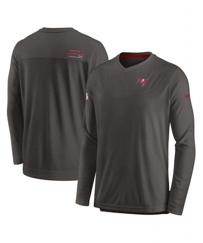 Men's Pewter Tampa Bay Buccaneers 2022 Sideline Coach Chevron Lock Up Performance Long Sleeve T-shirt $27.50 T-Shirts