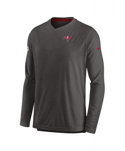 Men's Pewter Tampa Bay Buccaneers 2022 Sideline Coach Chevron Lock Up Performance Long Sleeve T-shirt $27.50 T-Shirts