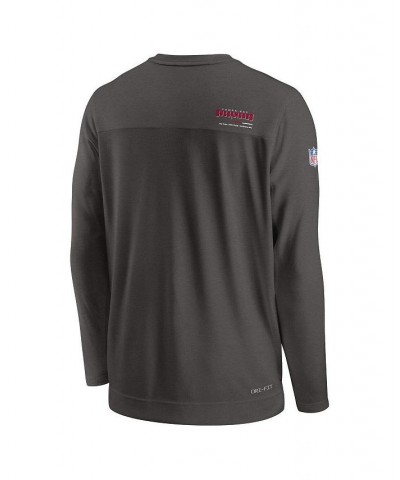 Men's Pewter Tampa Bay Buccaneers 2022 Sideline Coach Chevron Lock Up Performance Long Sleeve T-shirt $27.50 T-Shirts